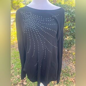 Karen by Karen Lessly Black Studded Women's Top Size Large